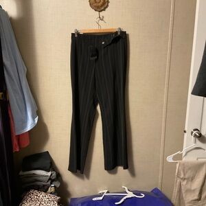 New York & Company Black Striped Dress Pants